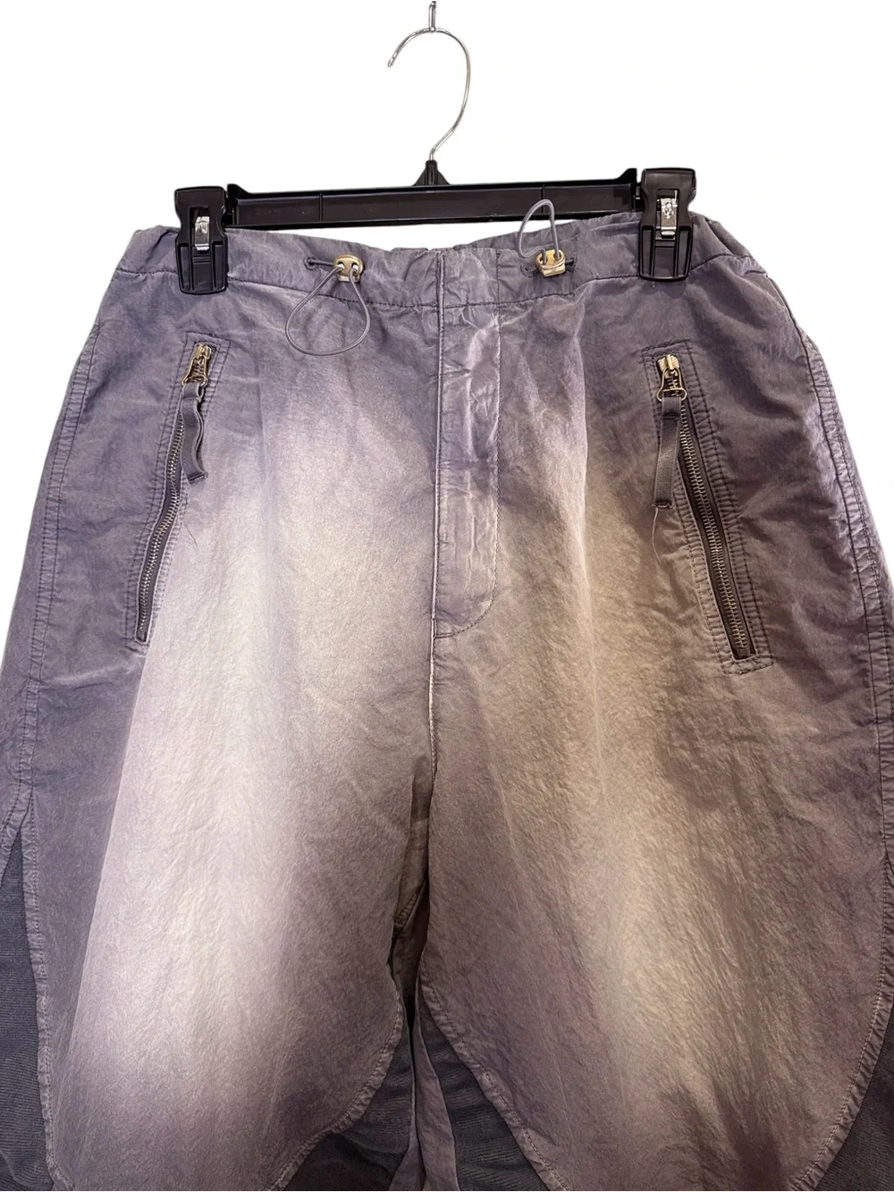 Diesel Italy P Glinder Runway Grey Cotton Panel Streetwear Cinch Cord Pants sz M